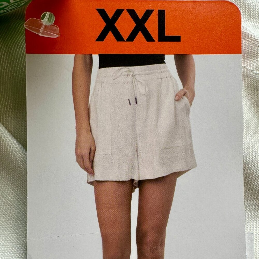 Kersh Women's Shorts Size XXL Cream Pull On Drawstring Deep Pockets Coastal NEW